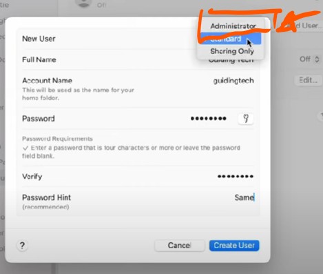 Wichtig: Administrator einstellen!